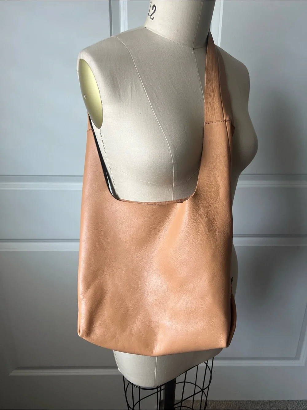 Minimalist Tan Leather Shoulder Boho Bag